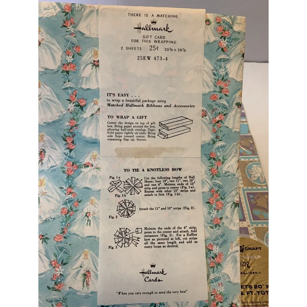 Vtg Mixed Lot Hallmark Rust Craft Wedding Shower Anniversary Gift Wrap Sheets
